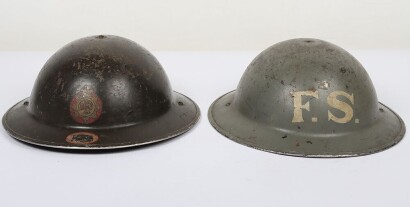 WW2 British Home Front Fire Service Mk.II Helmets, Two Examples