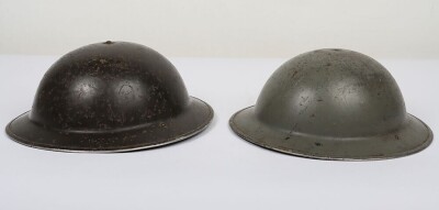 WW2 British Home Front Fire Service Mk.II Helmets, Two Examples - 5
