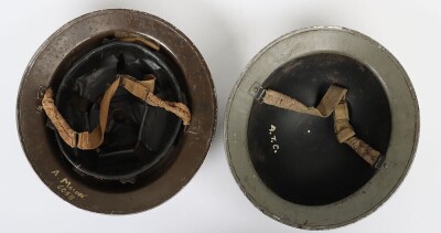 WW2 British Home Front Fire Service Mk.II Helmets, Two Examples - 6