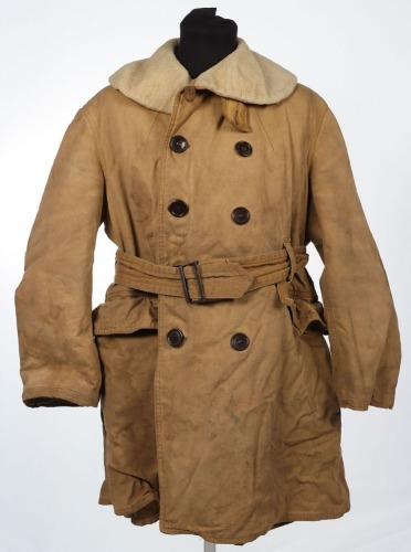 1930s French Mackinaw Fur Lined Coat.