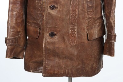 1930s French Leather Double Breasted Jacket - 3