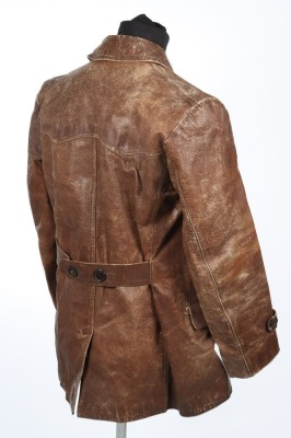 1930s French Leather Double Breasted Jacket - 4