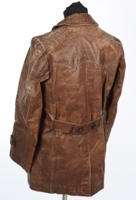 1930s French Leather Double Breasted Jacket - 5