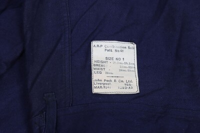 WW2 ARP Bluette Overalls, Pattern 41 Combination Suit - 6