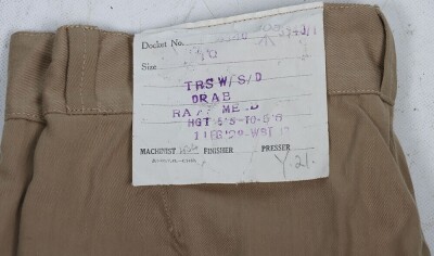 WW2 Australian Made Tropical KD Battle Dress Blouse and Service Dress Trousers - 10