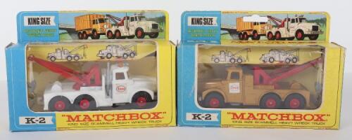 Two Matchbox Lesney King Size K-2 Scammell Heavy Wreck Truck Models ‘Esso’