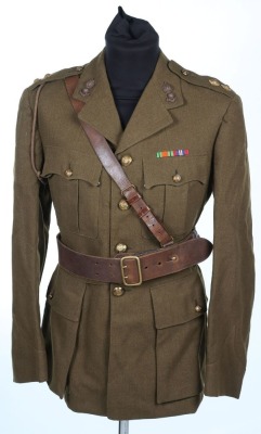 WW2 British Officers Service Dress Tunic & Great Coat, Royal Engineers. - 2