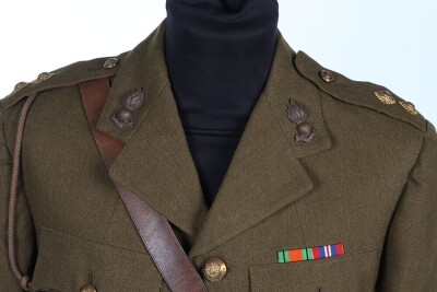 WW2 British Officers Service Dress Tunic & Great Coat, Royal Engineers. - 3