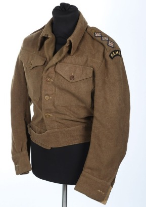 WW2 British Austerity Pattern Battle Dress Blouse, REME Officer.