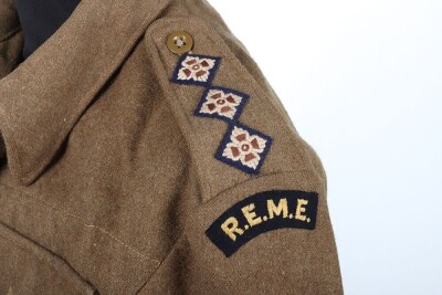 WW2 British Austerity Pattern Battle Dress Blouse, REME Officer. - 4