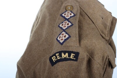 WW2 British Austerity Pattern Battle Dress Blouse, REME Officer. - 5