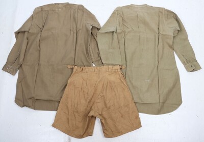 WW2 British Officers Collarless Shirts and KD Shorts. - 5