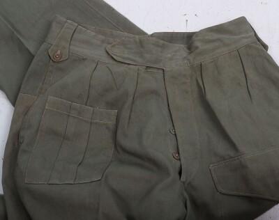 WW2 British, Indian Made Jungle Green Battle Dress Blouse & Trousers. - 7