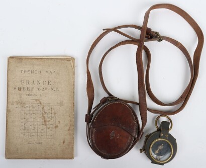 WW1 British Officers Compass and Trench Map, Somme.