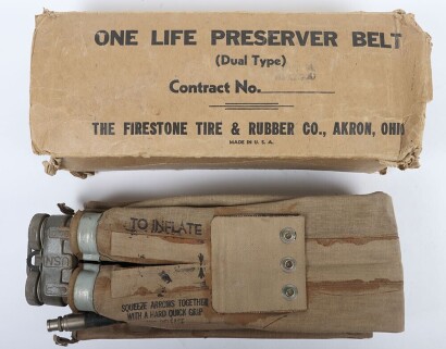 WW2 USN Issue Life Preserver Belt in Original Card Box of Issue