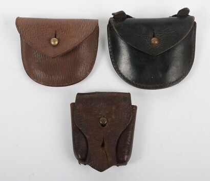 Two British Leather Pistol Ammunition Pouches and 1903 15 Round Pouch