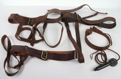 British Sam Browne Leather Belts and Cross Straps.