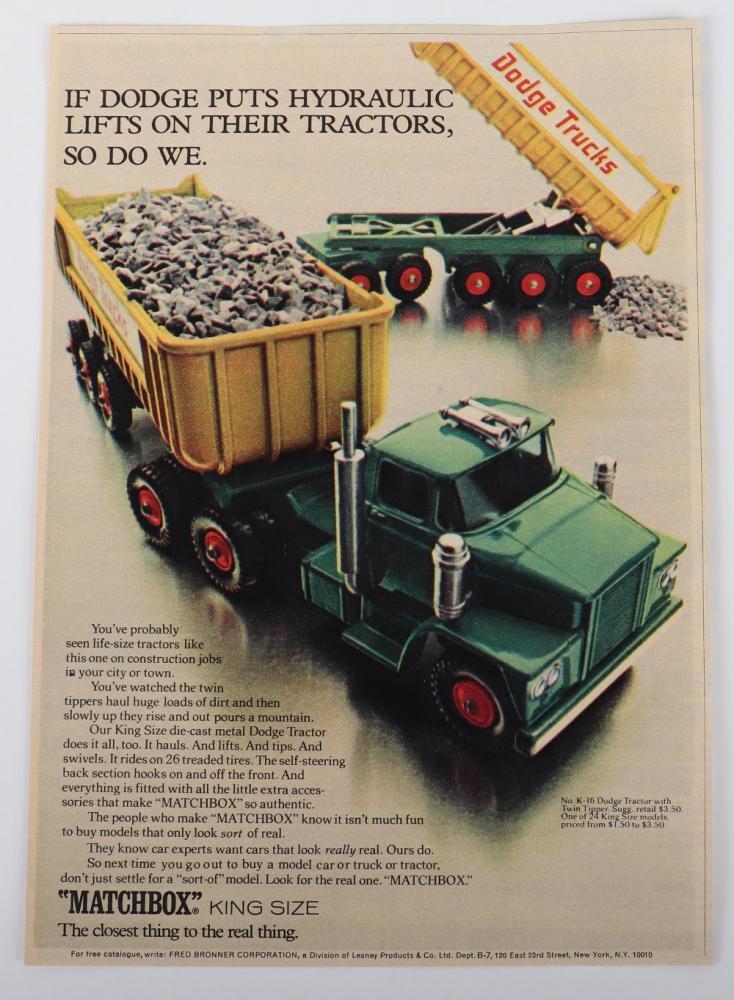Matchbox Kingsize K-16 Dodge Tractor With Twin Tippers