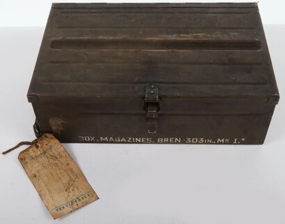 WW2 Bren Gun Ammunition Box and Twelve Magazines, Unissued.