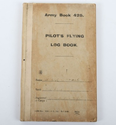 WW1 Royal Flying Corps Pilots Log Book, Western Front Actions.