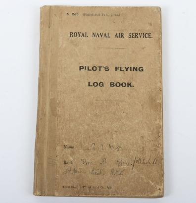 WW1 Royal Naval Air Service Pilots Log Book, HMS Empress, 1918/19 Turkish & Russian Campaign Interest.