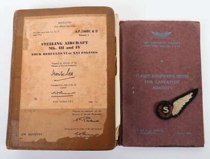 WW2 RAF Stirling Aircraft Manual and Lancaster Flight Engineers Notes.
