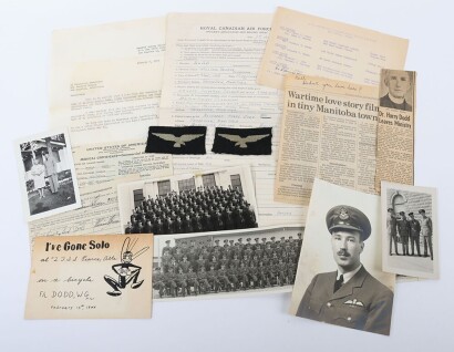 WW2 Royal Canadian Air Force Pilots Ephemera and Photographs.