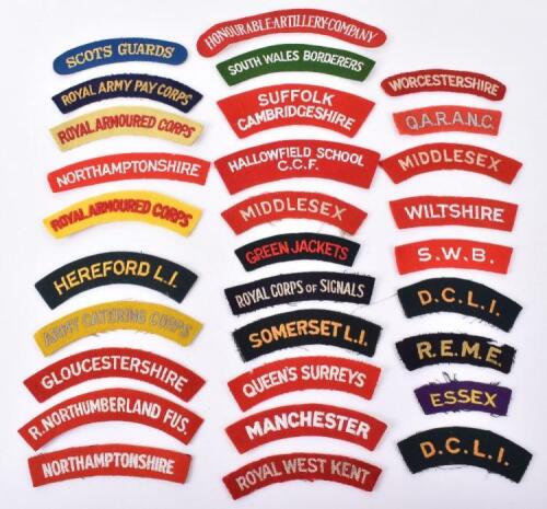 Grouping of Cloth Regimental Shoulder Titles