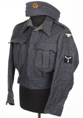 1944 Dated Royal Air Force War Service Dress Blouse and Forage Cap