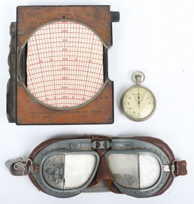 WW2 RAF Mk.VIII Flying Goggles and Navigational Computor.