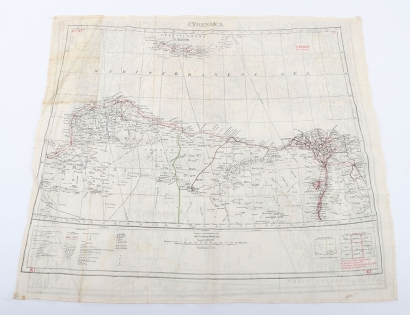 WW2 Royal Air Force Silk Escape Map of Mediterranean