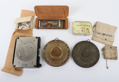 WW2 RAF Equipment, Heliograph Mirrors, 'Window' and Navigation Computor.