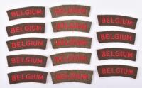 Selection of WW2 BELGIUM Cloth Nationality Shoulder Titles