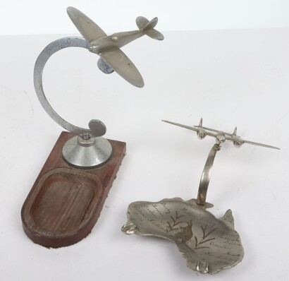 WW2 RAF Aircraft Desk Model Ash Trays, P38 Lightening Australia.