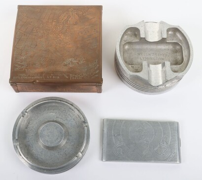 Battle of Britain Rolls Royce Merlin Ashtray Souvenir and Cigarette Cases.