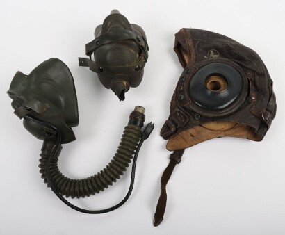 WW2 USAAF Flying Helmet A-11 and Two A14 Oxygen Masks.