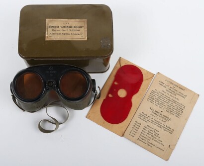 WW2 Period USAAF Variable Density Goggles in Tin.