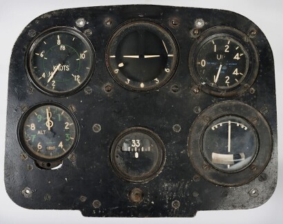 WW2 Type RAF Aircraft Cockpit, Six Instrument Panel.