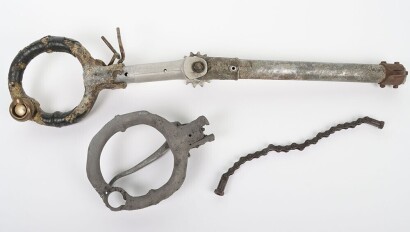 WW2 Hurricane Mk1 Aircraft Spade Grip and Column Recovered from a Crash Sight from a Training Accident on 11th November 1942, Nr Ballads Bridge, Kinross