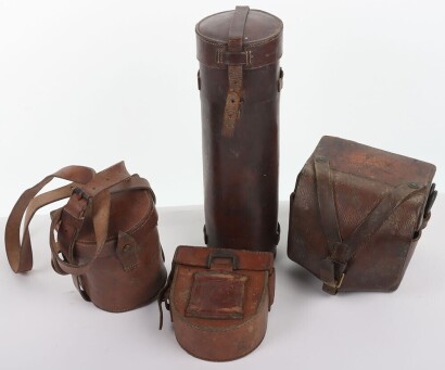 WW1 German Telephonist Leather Pouch & Other Early Leather Equipment.