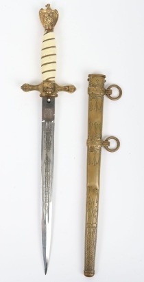 WW2 German Kriegsmarine Officers Dress Dagger by Carl Eickhorn, Solingen,