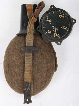 WW2 German Water Bottle and Dial Gauge.