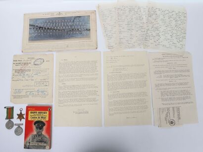 A Second World War pair of medals and associated ephemera to a recipient in 211 Squadron who was shot down and made Prisoner of War in Derna, North Africa is September 1940