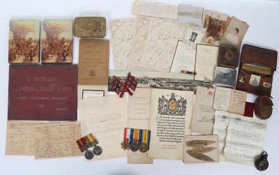 The superb Boer War and Great War group of 5 medals to an Officer in the Royal Inniskilling Fusiliers who was killed in action during the 3rd Battle of Ypres in August 1917, accompanied by an impressive archive of original documents and other artifacts.