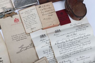 The superb Boer War and Great War group of 5 medals to an Officer in the Royal Inniskilling Fusiliers who was killed in action during the 3rd Battle of Ypres in August 1917, accompanied by an impressive archive of original documents and other artifacts. - 5