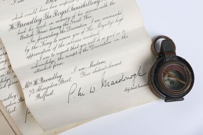 The superb Boer War and Great War group of 5 medals to an Officer in the Royal Inniskilling Fusiliers who was killed in action during the 3rd Battle of Ypres in August 1917, accompanied by an impressive archive of original documents and other artifacts. - 6