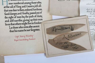 The superb Boer War and Great War group of 5 medals to an Officer in the Royal Inniskilling Fusiliers who was killed in action during the 3rd Battle of Ypres in August 1917, accompanied by an impressive archive of original documents and other artifacts. - 7