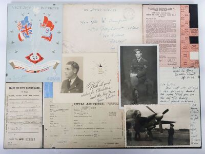A Second World War Royal Air Force group of 4 medals with 2 display frames of ephemera. - 5