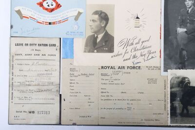 A Second World War Royal Air Force group of 4 medals with 2 display frames of ephemera. - 6