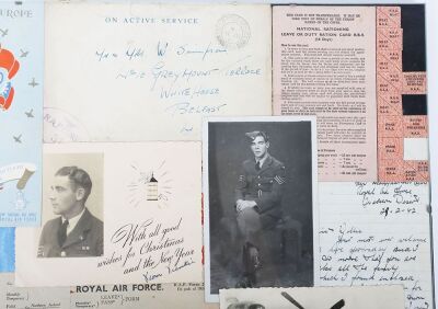 A Second World War Royal Air Force group of 4 medals with 2 display frames of ephemera. - 7